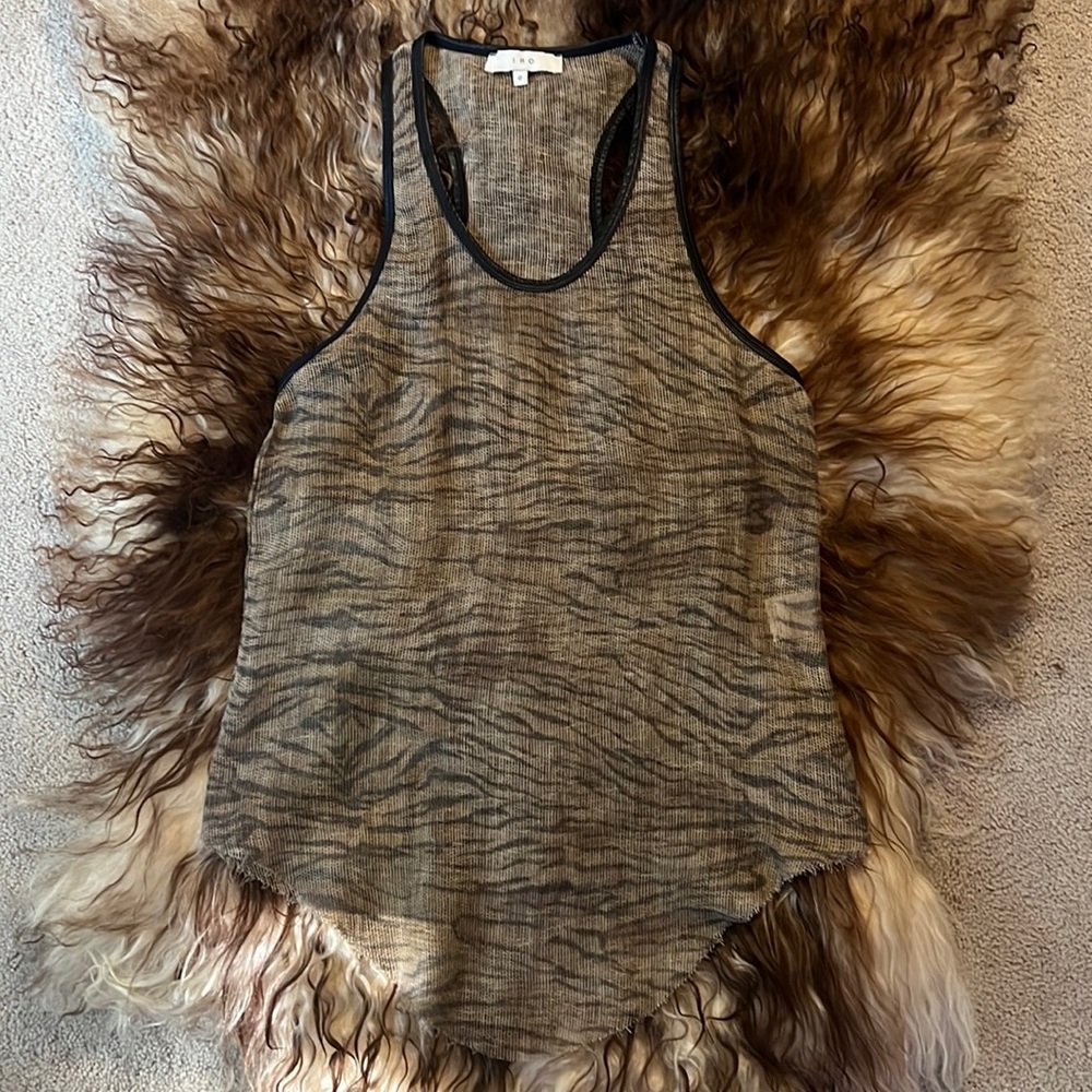 IRO Ninna Leather Trimmed Tank Top 0 XS